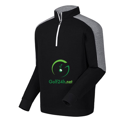 Áo gôn FJ Rib FZ Midlayer w/ Sleeve Stripe Black w/ Charcoal & White (95227)