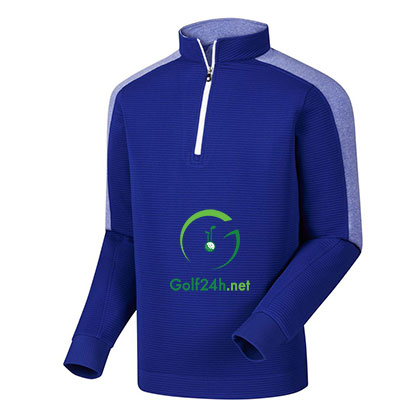 Áo gôn FJ Rib FZ Midlayer w/ Sleeve Stripe Royal & Heather Royal w/ White (95229)