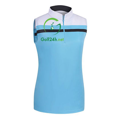 Áo gôn FJ Interlock Color Block Sleeveless Zip Shirt Sky (95218)