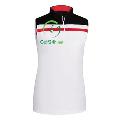 Áo gôn FJ Interlock Color Block Sleeveless Zip Shirt White (95255)