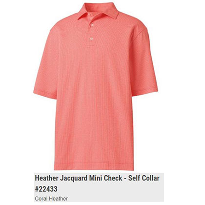 Áo FJ Heather Jacquard Mini Check,  Self Collar 22433