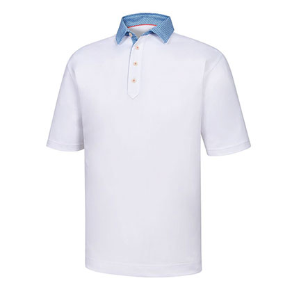 Stretch Pique Solid Printed Self Collar 32848